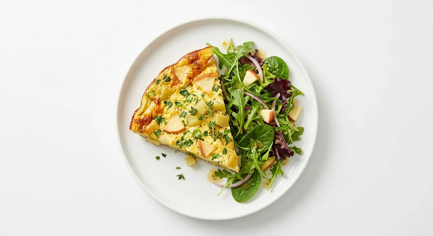 Apple and Potato Frittata with Mixed Salad Greens