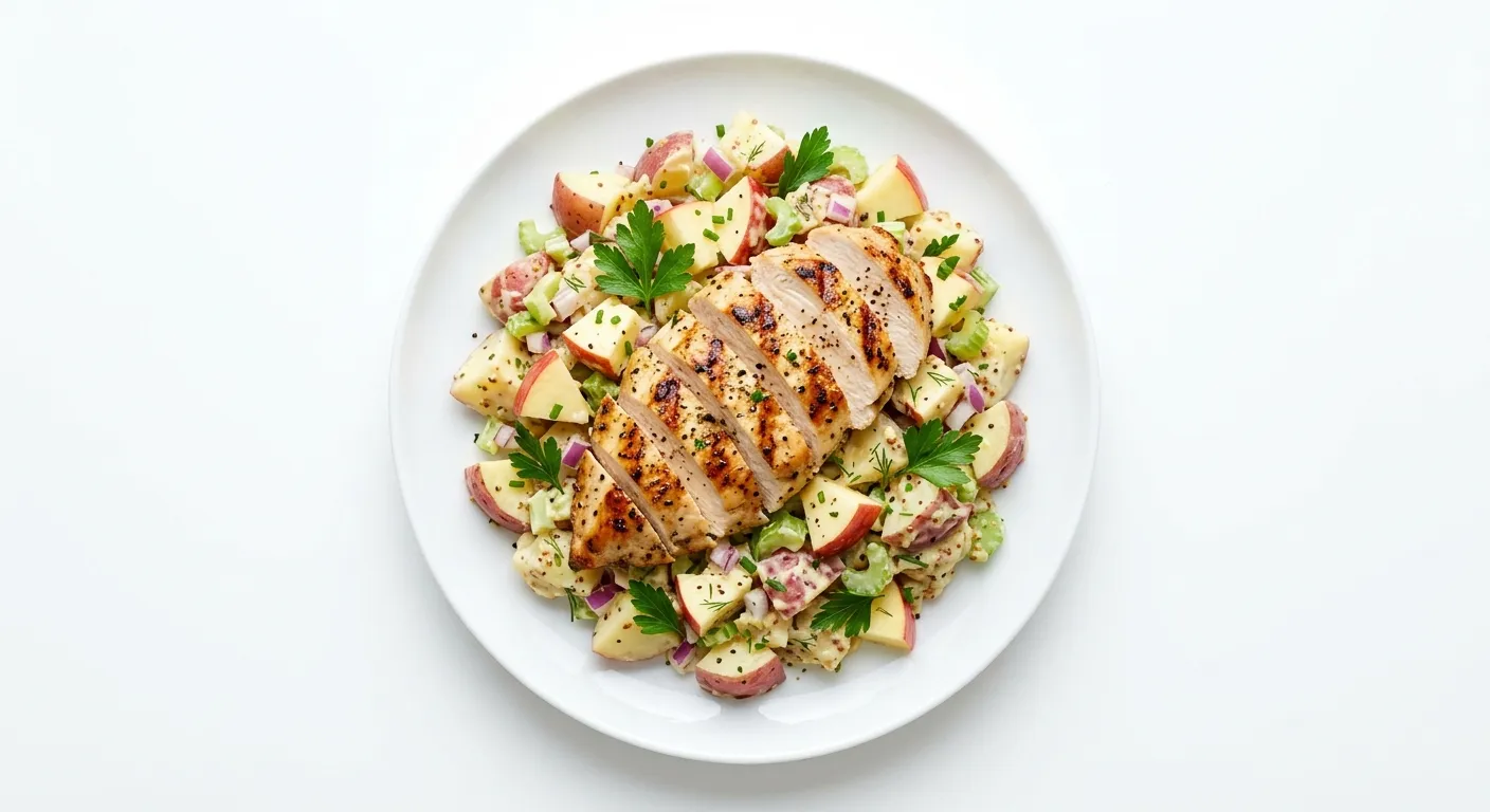 Apple and Potato Salad with Grilled Chicken