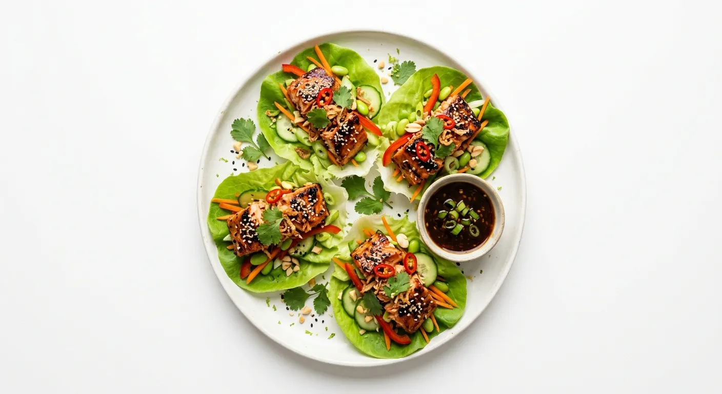 Asian Salmon Lettuce Wraps