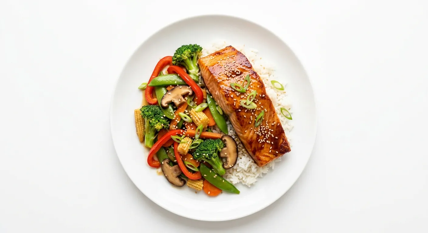Asian Salmon with Stir-Fried Vegetables