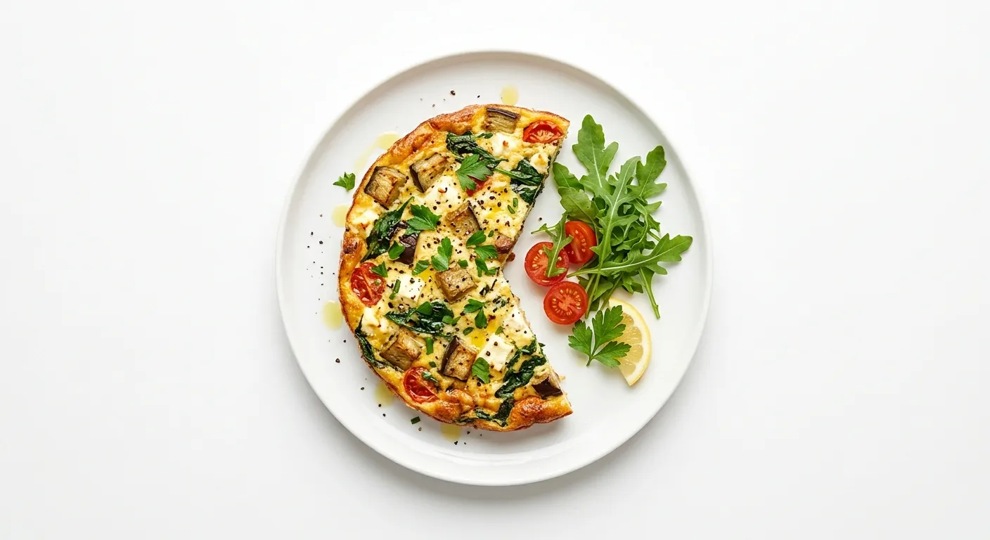 Aubergine and Spinach Breakfast Frittata