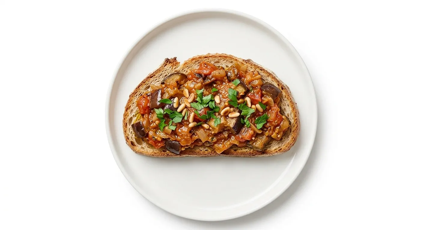 Aubergine and Tomato Breakfast Toast