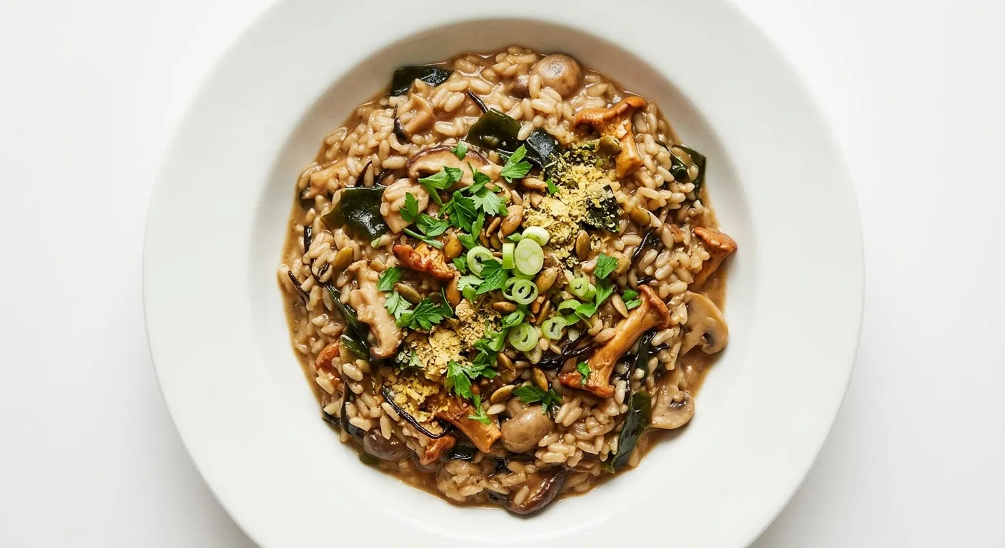 Autumnal Seaweed and Mushroom Breakfast Risotto