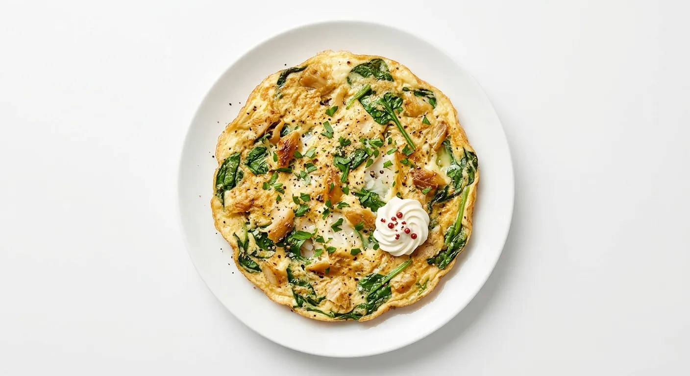Autumnal Smoked Haddock and Spinach Omelette