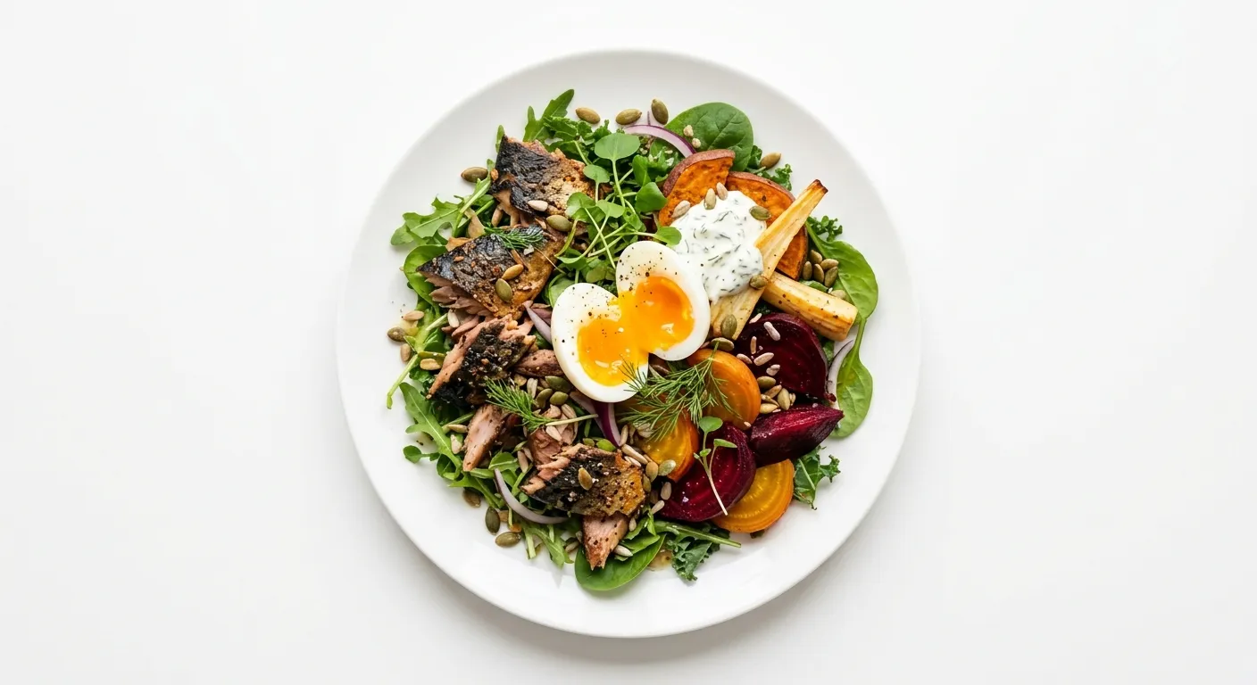 Autumnal Smoked Mackerel and Beetroot Breakfast Salad