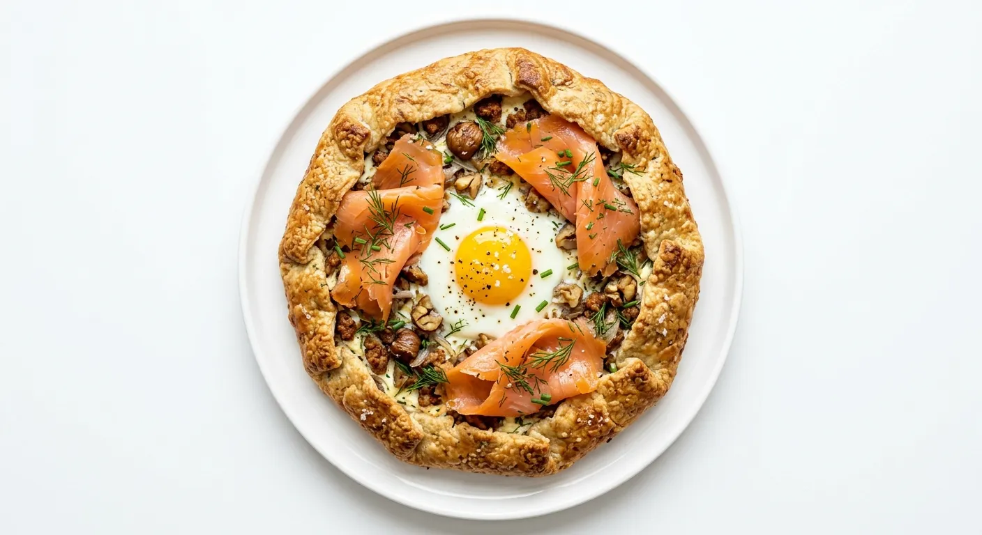 Autumnal Smoked Salmon and Chestnut Breakfast Galette