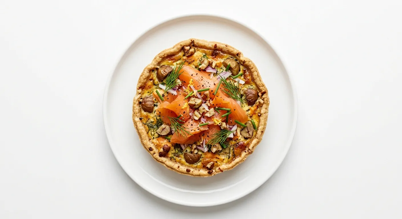 Autumnal Smoked Salmon and Chestnut Breakfast Tart