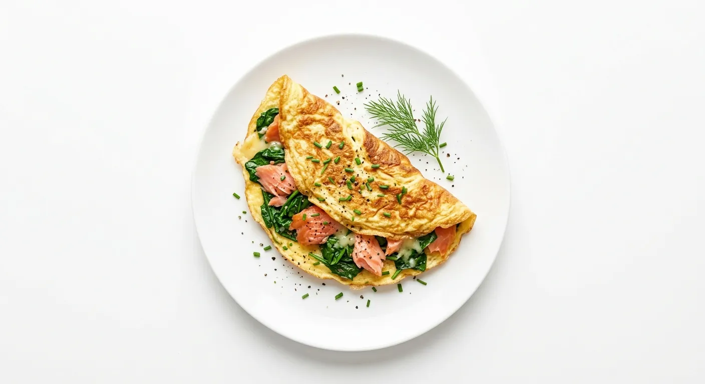 Autumnal Smoked Salmon and Spinach Omelette
