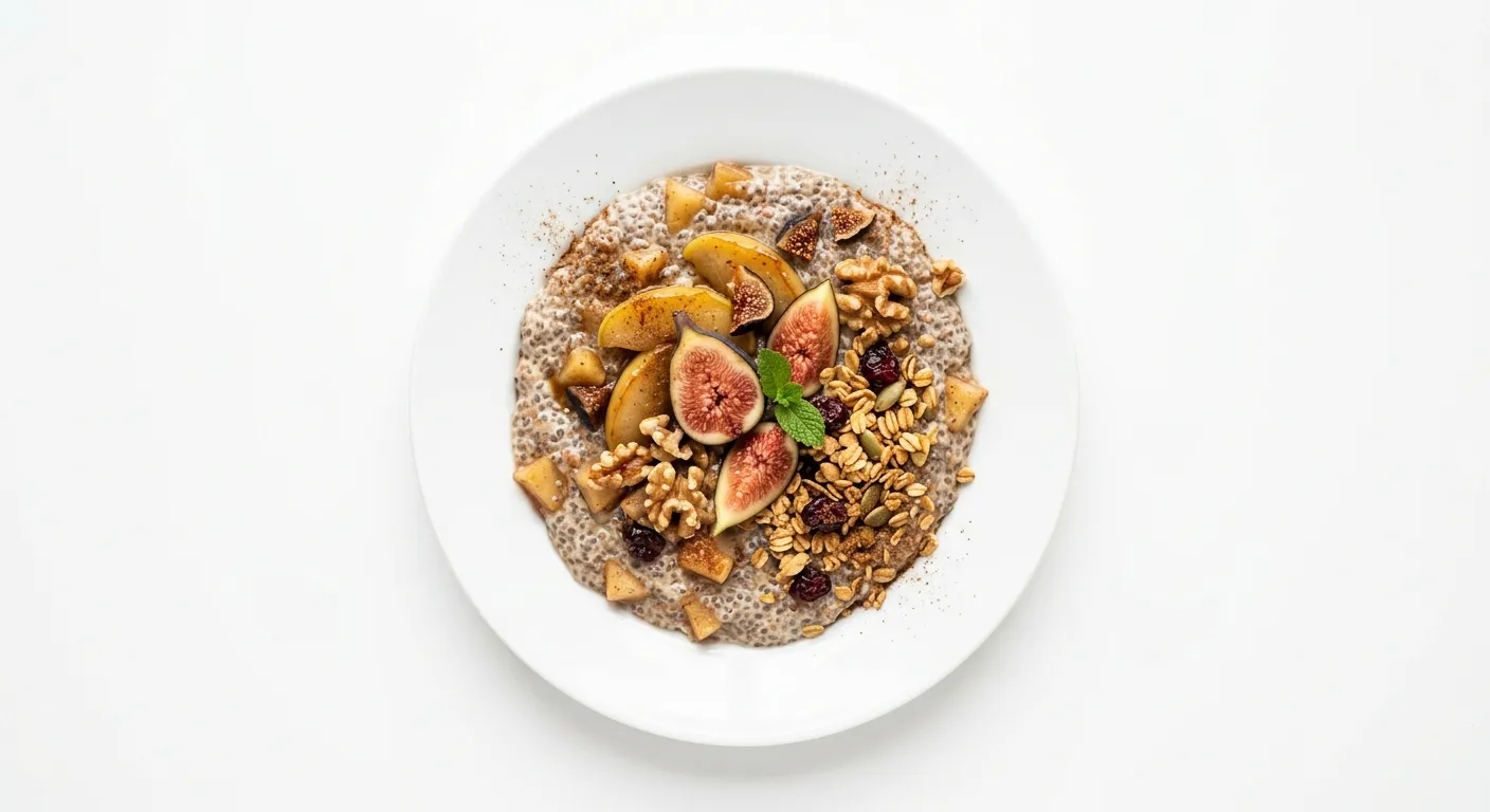 Autumnal Spiced Apple and Fig Chia Pudding