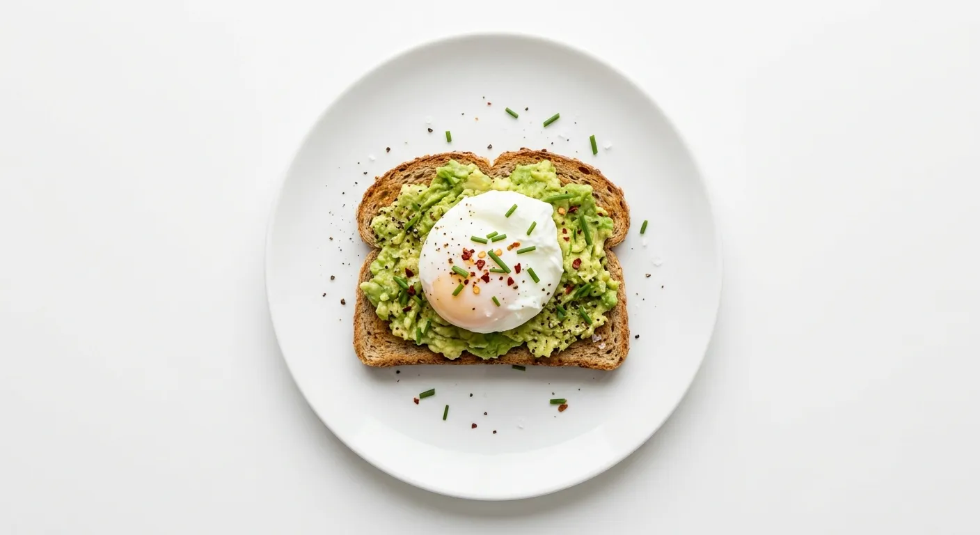 Avocado and Poached Egg on Whole Grain Toast