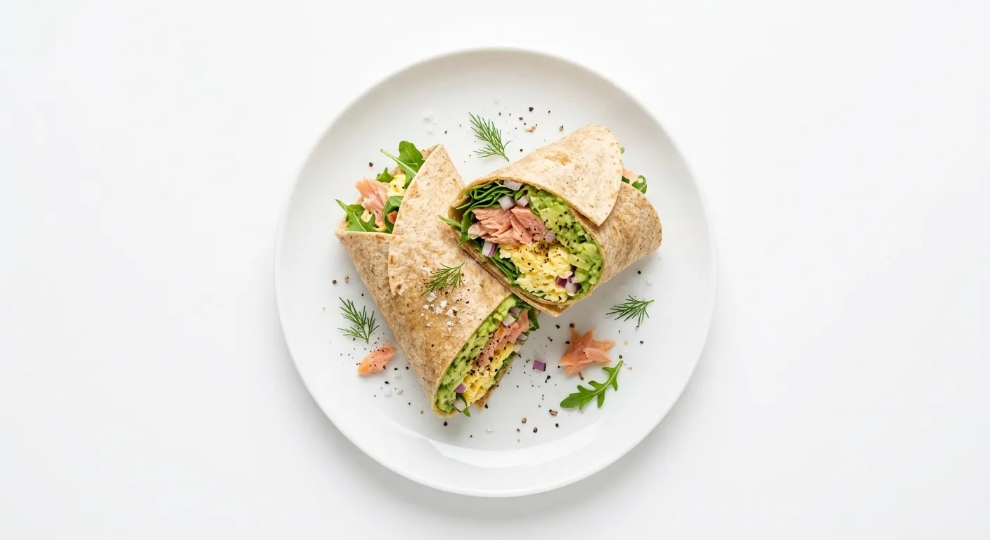 Avocado and Smoked Trout Breakfast Wrap