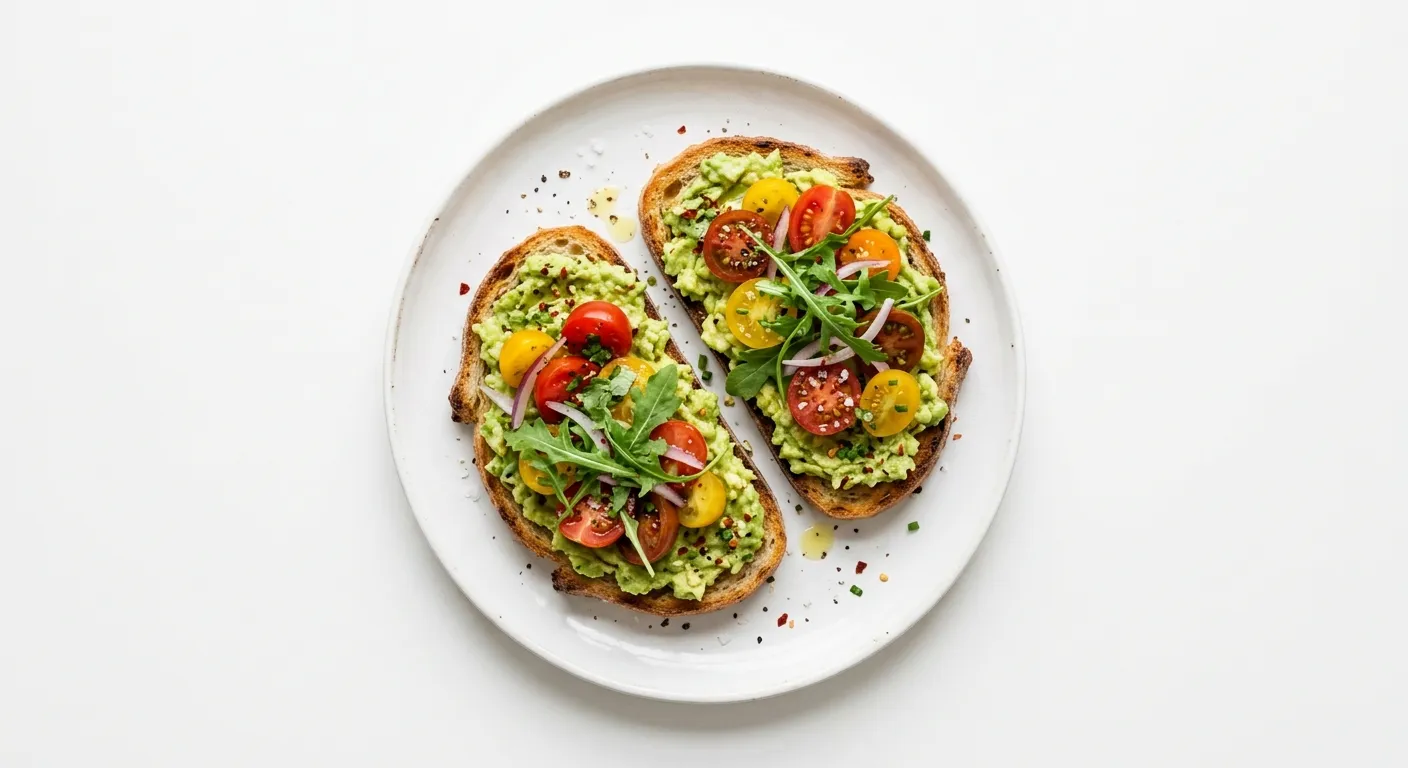 Spicy Avocado Toast with Tomato and Arugula