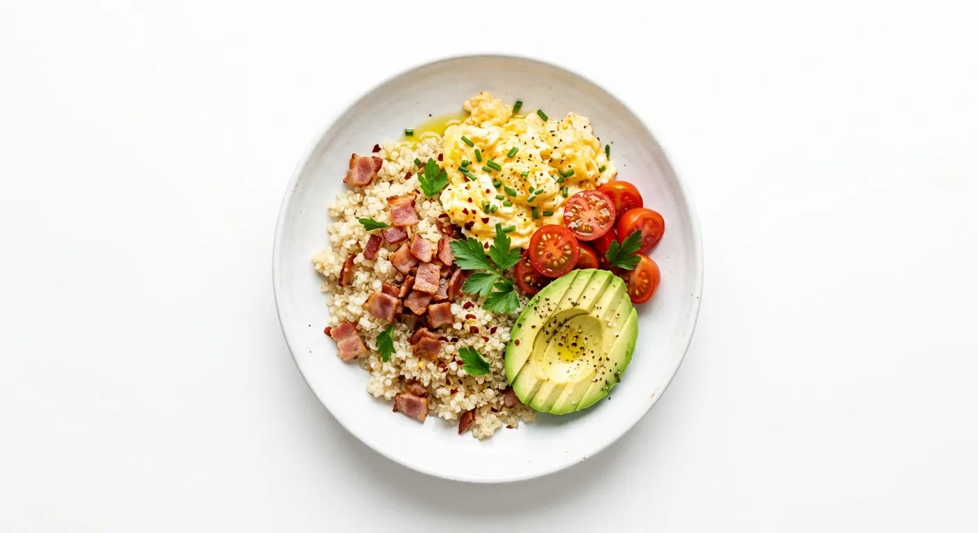 Gourmet Bacon and Egg Quinoa Bowl