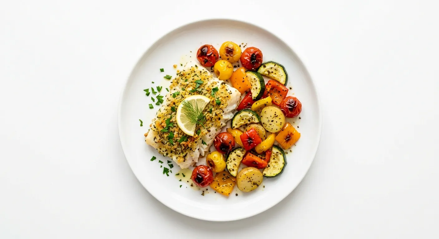 Baked Cod with Roasted Autumn Vegetables