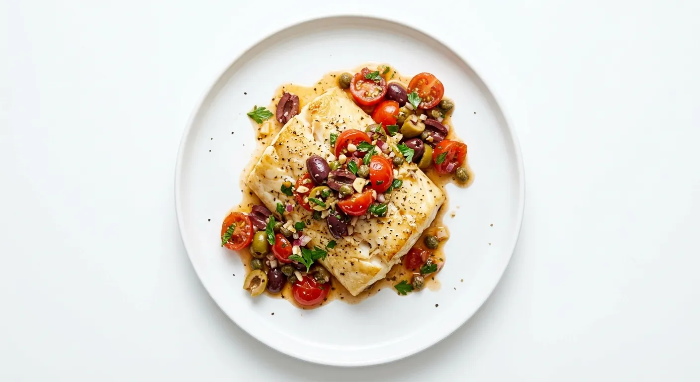 Baked Cod with Tomato and Olive Salsa