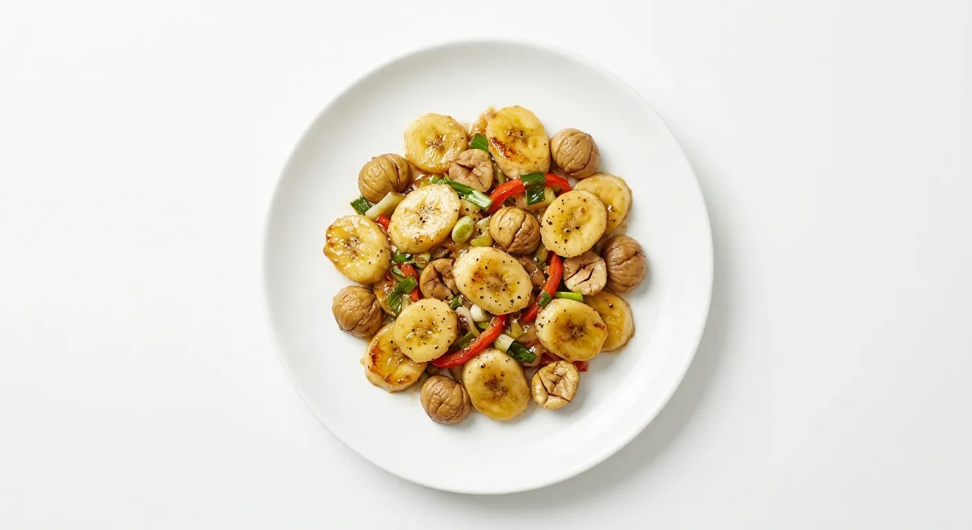 Spicy Banana and Chestnut Stir-Fry