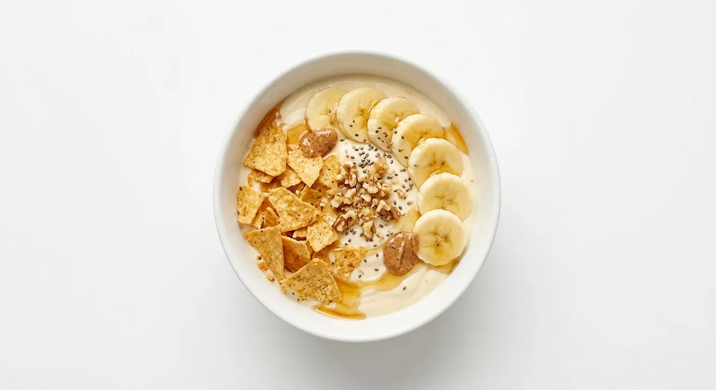 Banana Yogurt Breakfast Bowl with Tortilla Crunch