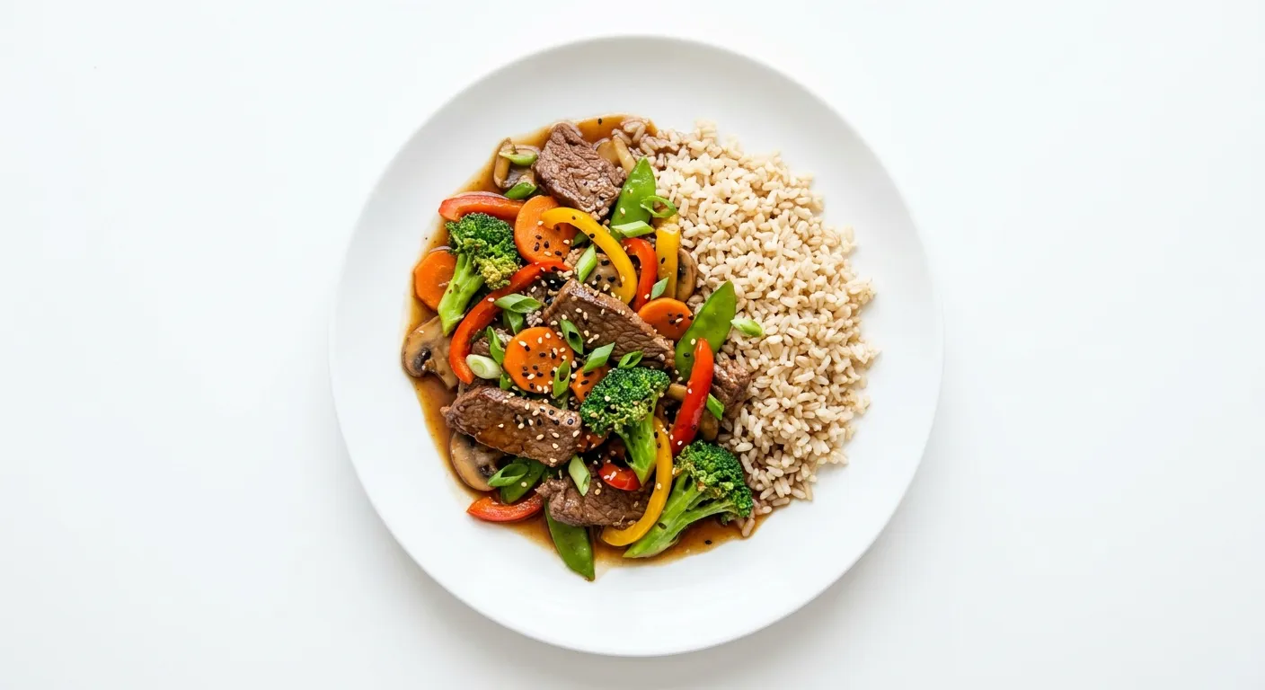 Beef and Vegetable Stir-Fry with Brown Rice