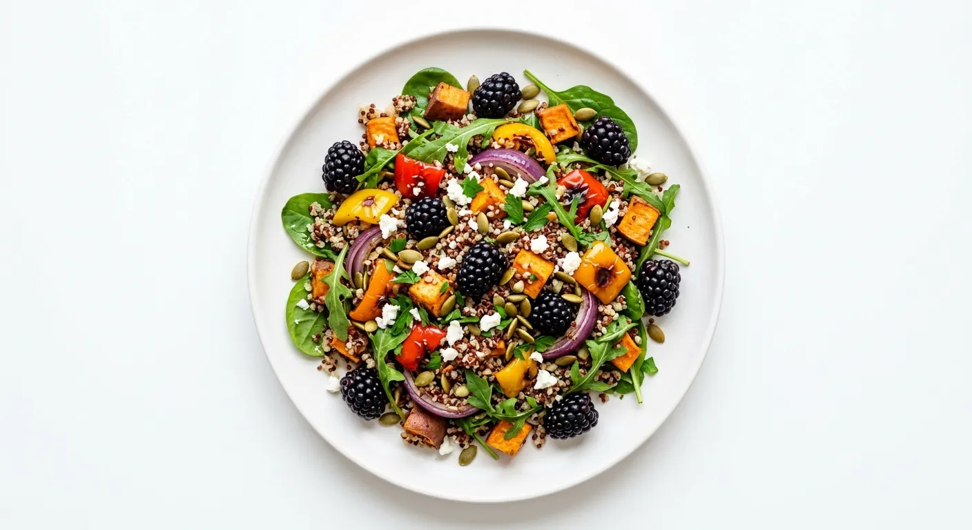 Blackberry Quinoa Salad with Roasted Vegetables