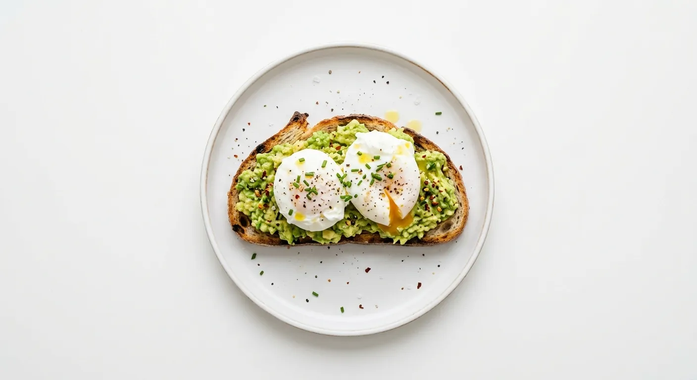 Autumn Breakfast Avocado Toast with Poached Eggs