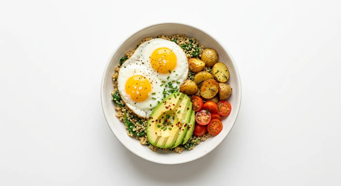 Hearty Breakfast Bowl with Eggs and Avocado