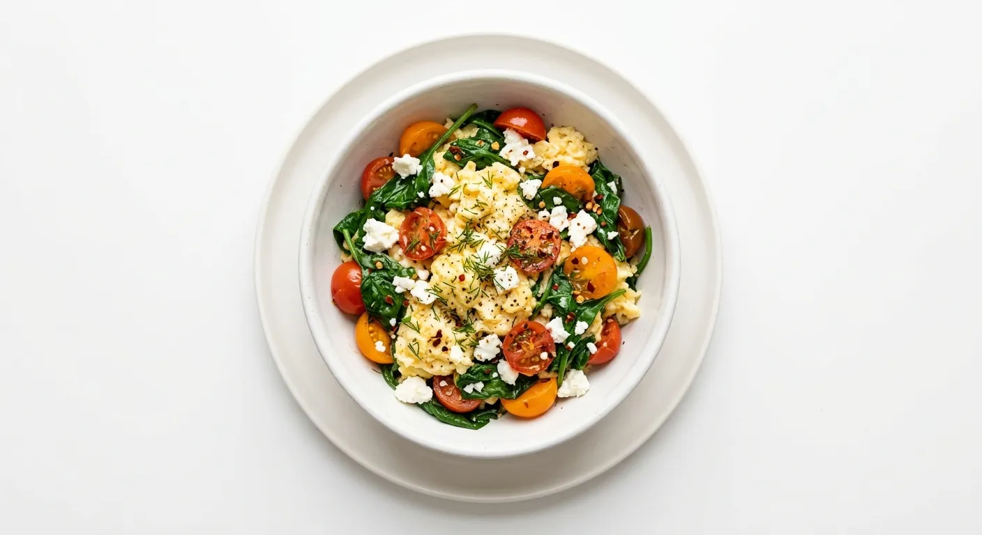 Hearty Breakfast Bowl with Eggs and Spinach
