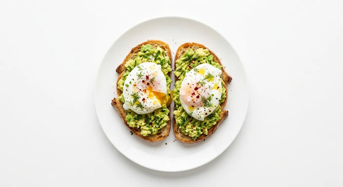 Autumn Breakfast Bruschetta with Avocado and Poached Egg