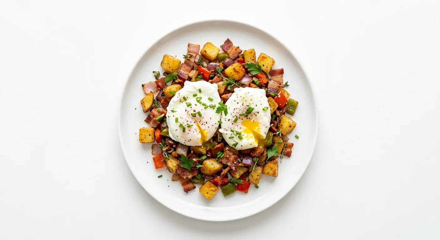 Autumn Breakfast Hash with Poached Eggs