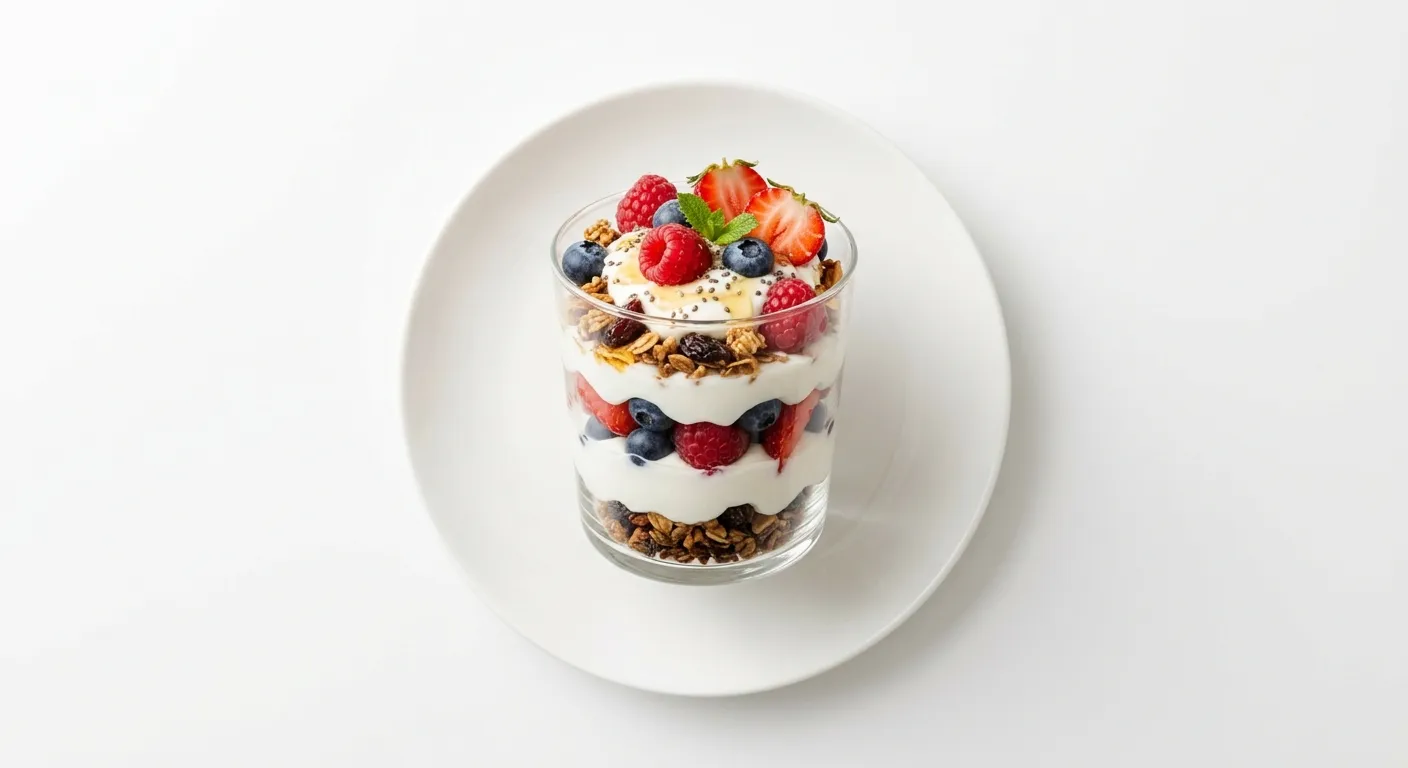 Autumn Breakfast Parfait with Greek Yogurt and Seasonal Fruits