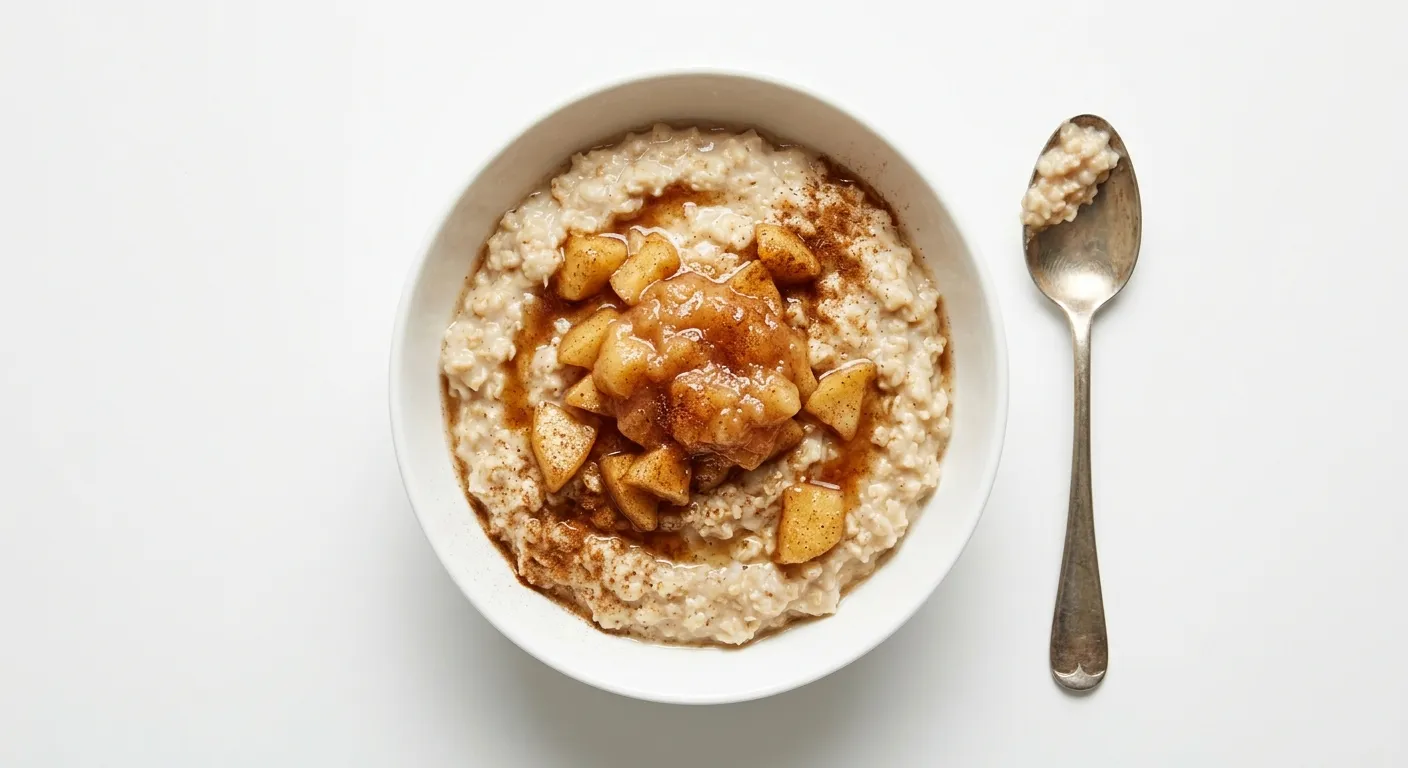 Autumn Breakfast Porridge with Spiced Apple Compote