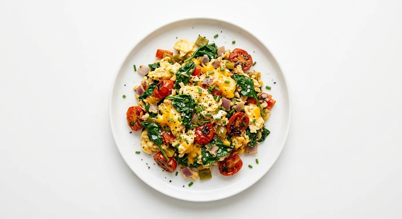 Breakfast Scramble with Spinach and Tomatoes