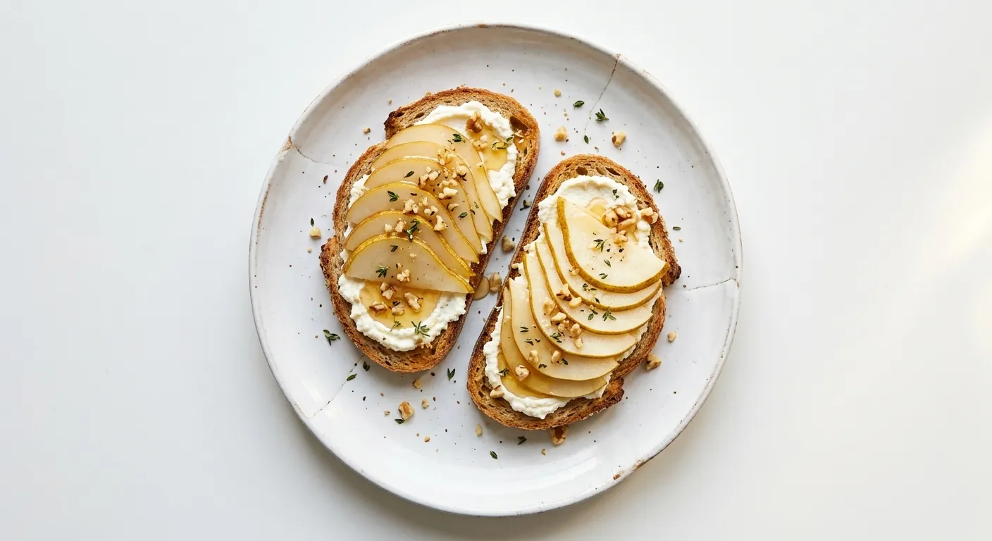 Autumn Breakfast Toast with Pear and Ricotta
