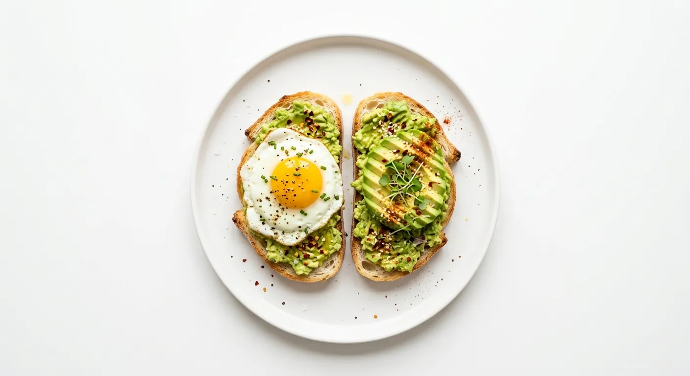 Breakfast with White Bread and Avocado