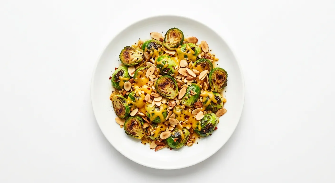 Brussels Sprouts Stir-Fry with Cheddar and Almonds