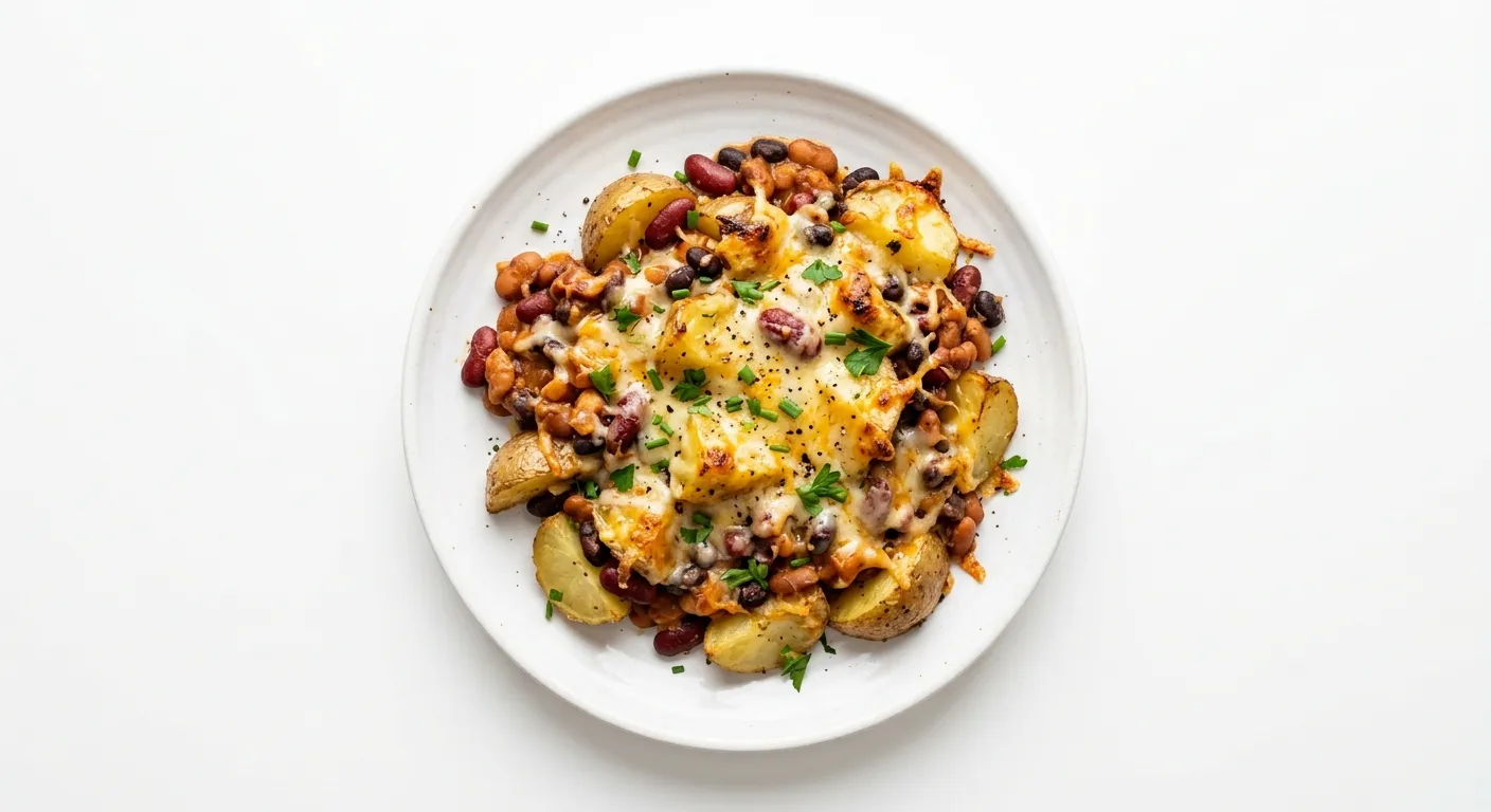 Cheesy bean potatoes