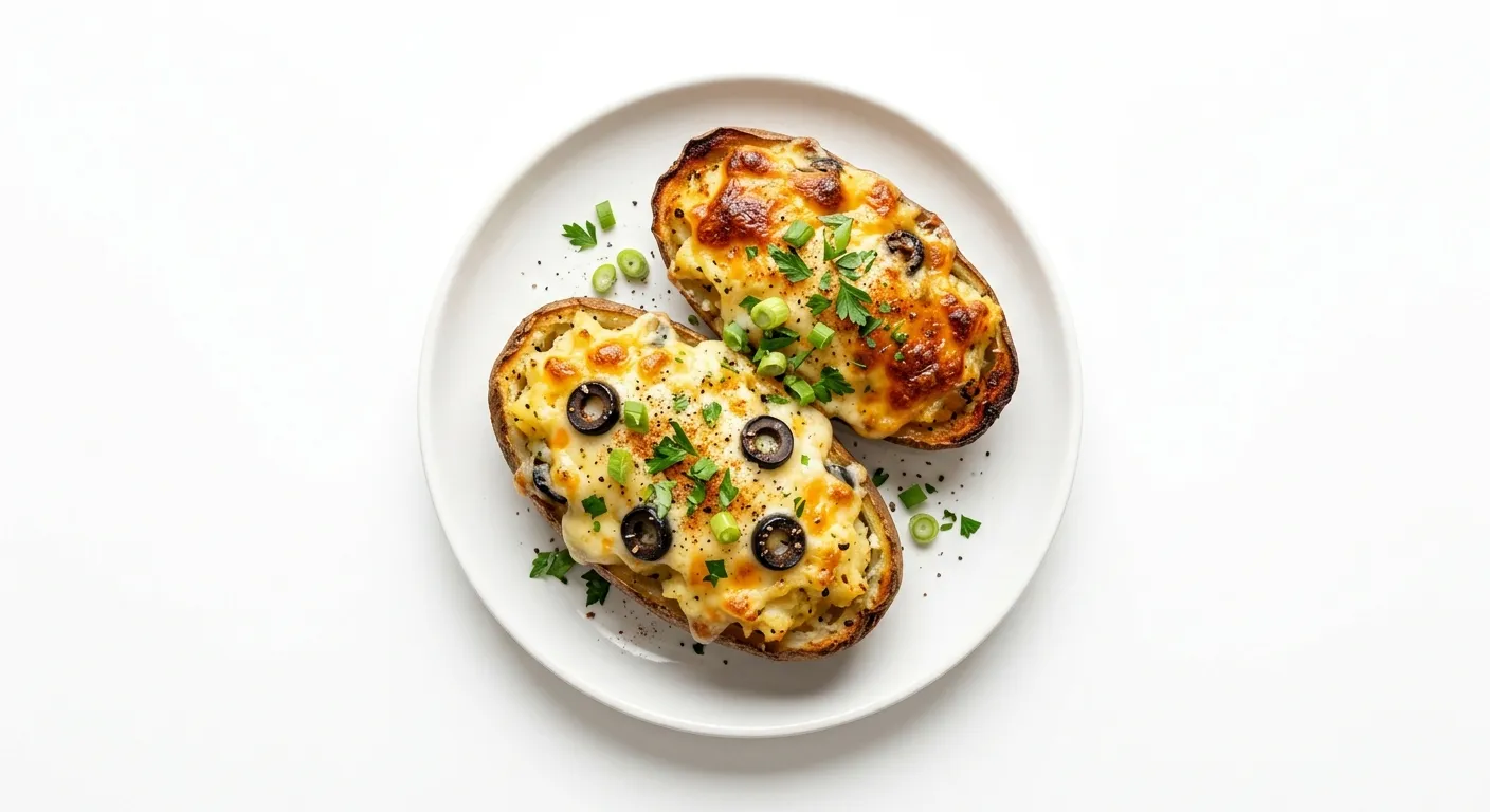 Cheesy Stuffed Potatoes with Olives
