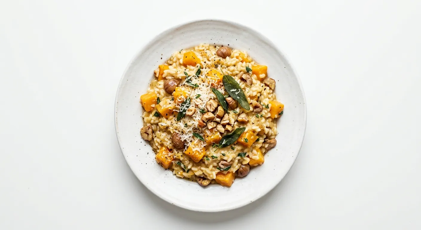 Chestnut and Butternut Squash Risotto with Sage and Parmesan