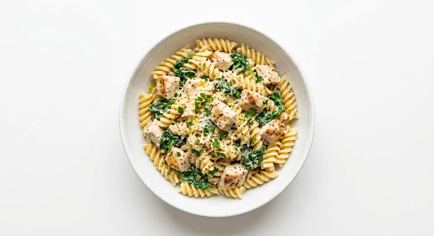 Autumn Chicken and Spinach Pasta