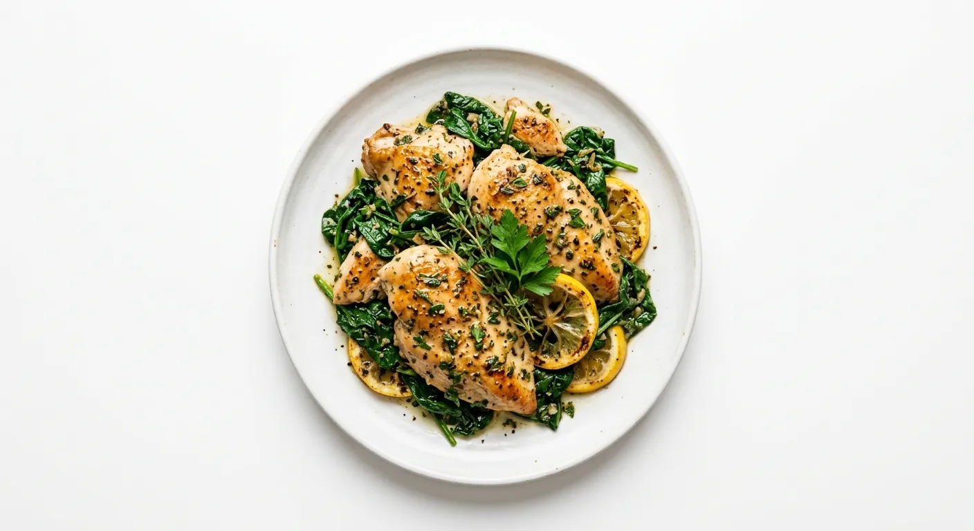 Chicken and Spinach with Lemon and Herbs