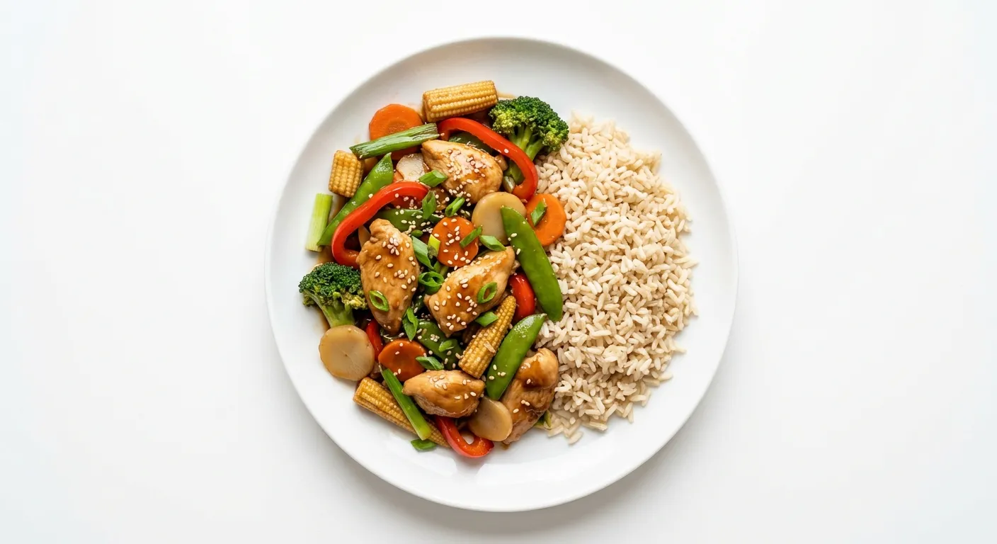 Chicken and Vegetable Stir-Fry with Brown Rice