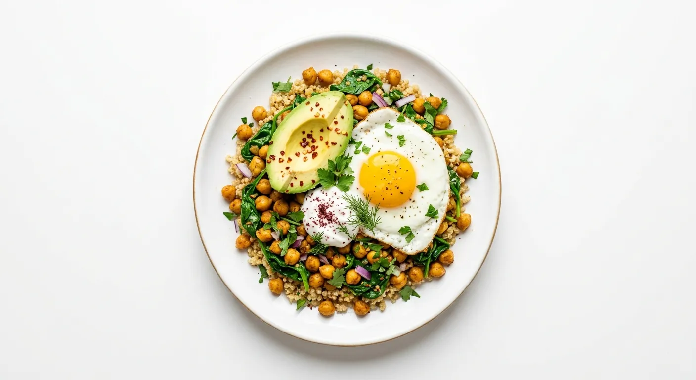 Chickpea and Spinach Breakfast Bowl