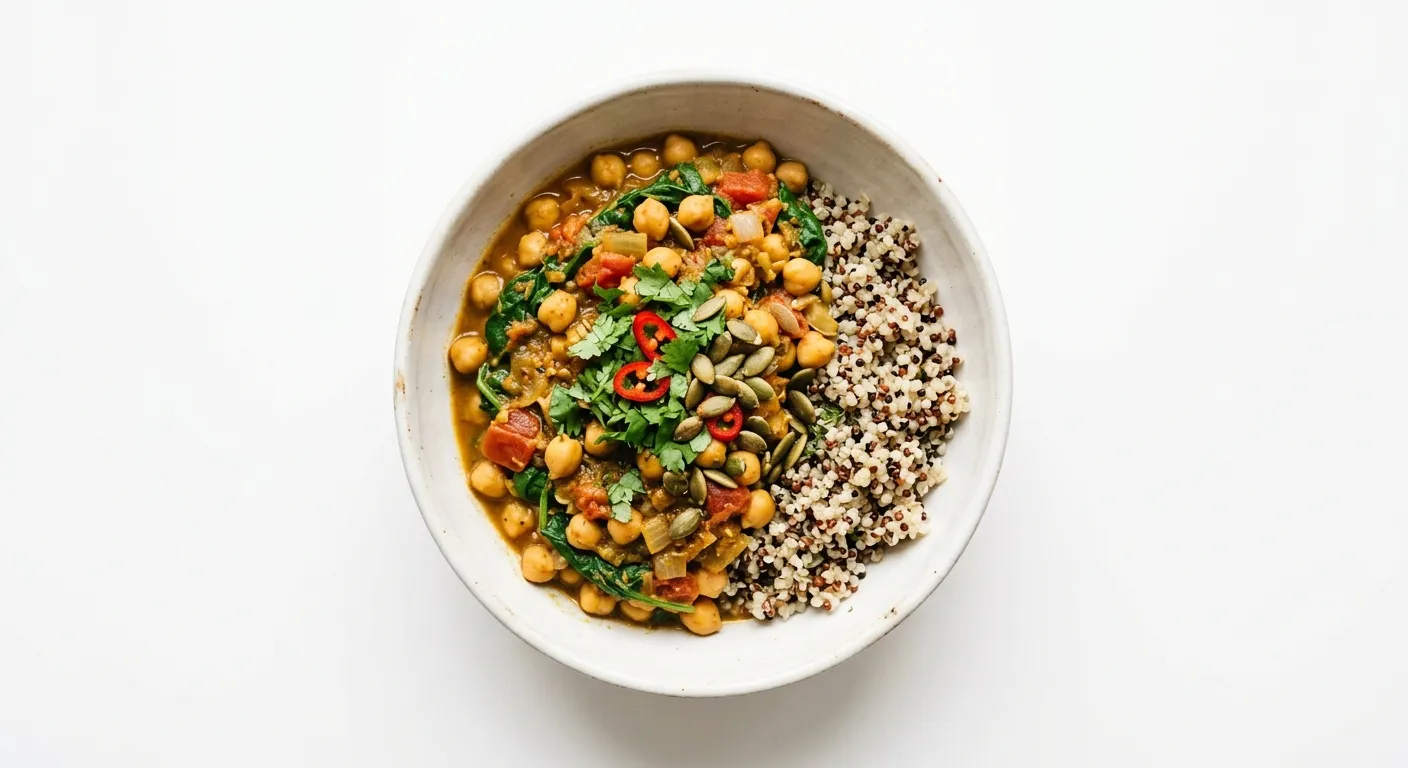 Chickpea and Spinach Curry with Quinoa