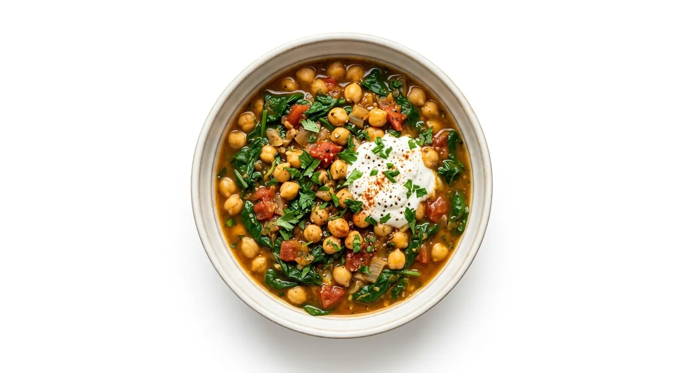 Spicy Chickpea and Spinach Stew