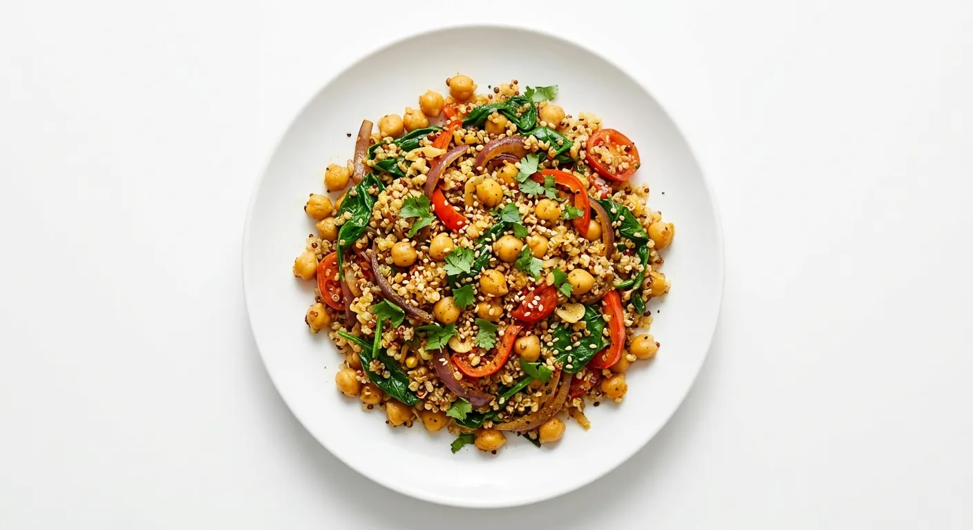 Chickpea and Spinach Stir-Fry with Quinoa