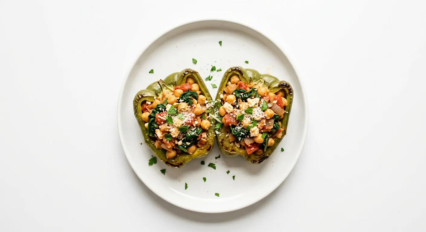 White Bean and Spinach Stuffed Bell Peppers
