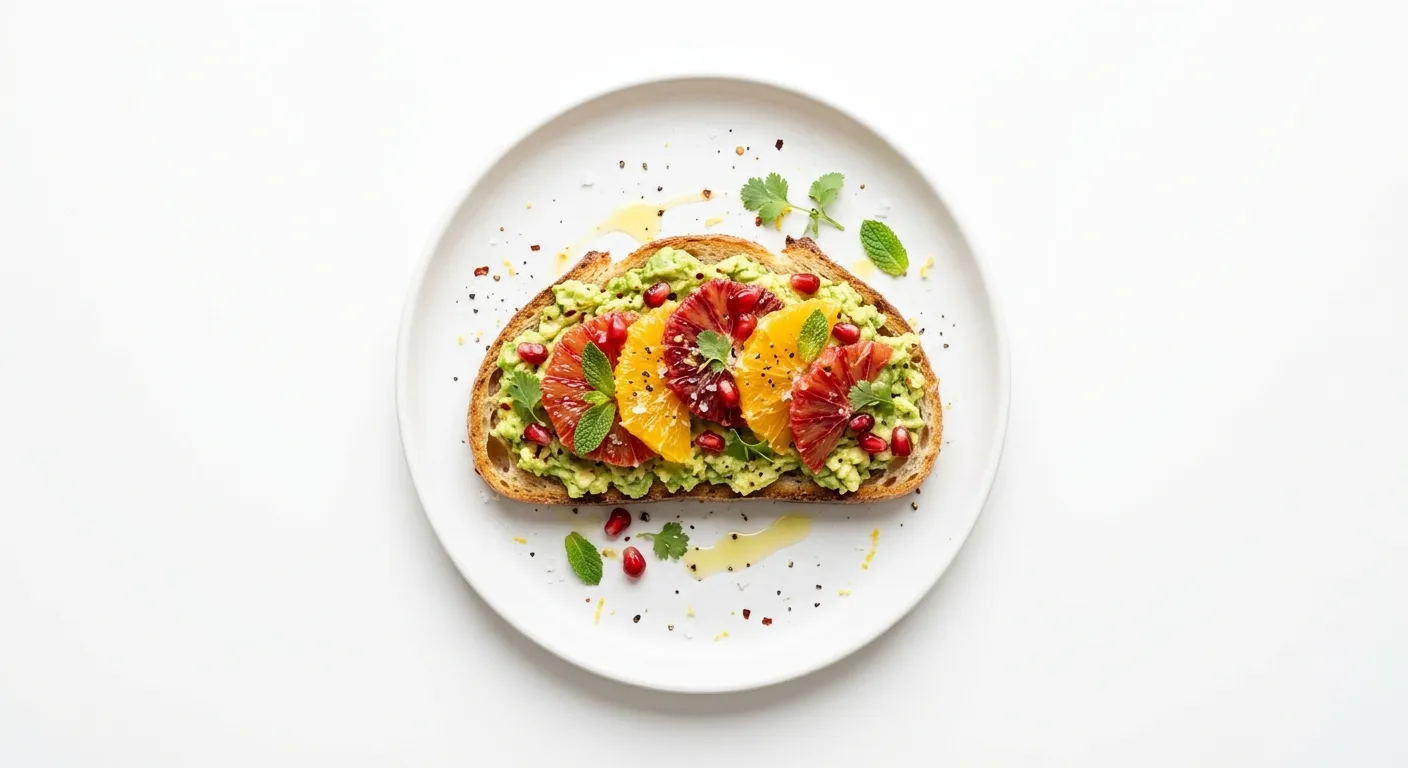 Winter Citrus and Avocado Toast with Pomegranate