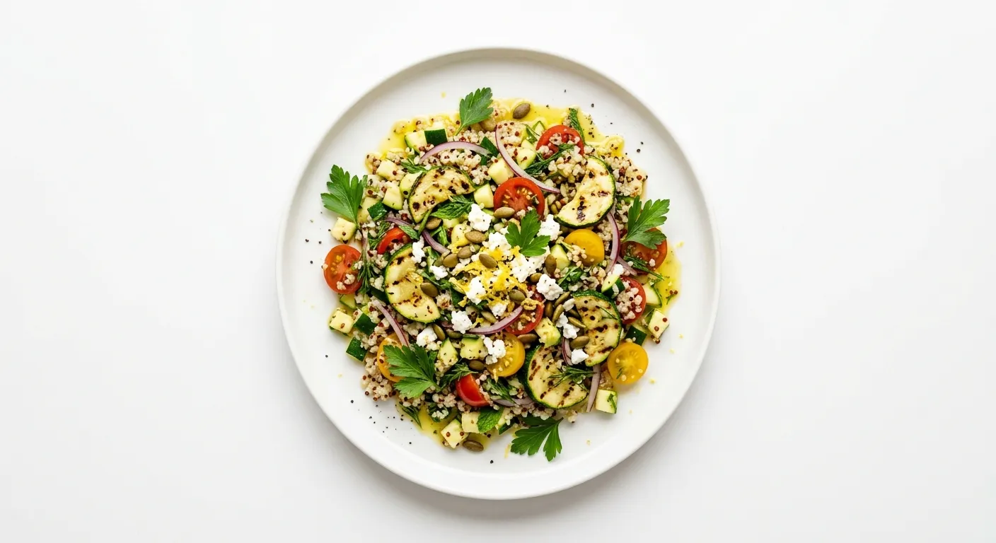 Courgette and Quinoa Salad with Lemon Herb Dressing
