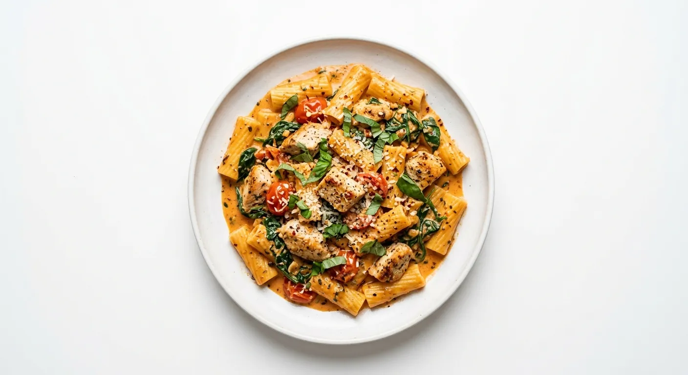 Creamy Tomato and Spinach Pasta with Chicken