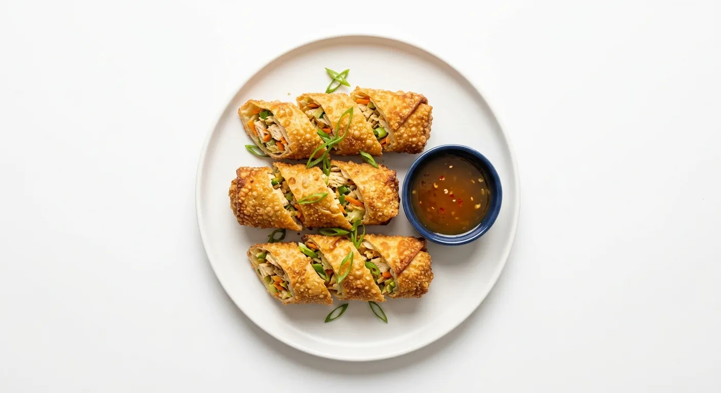 Crispy Chicken and Vegetable Egg Rolls