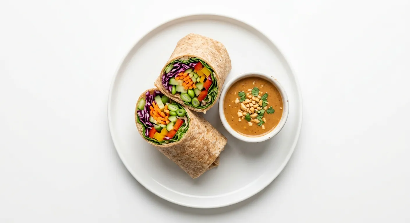 Crunchy Veggie Wraps with Thai Peanut Sauce